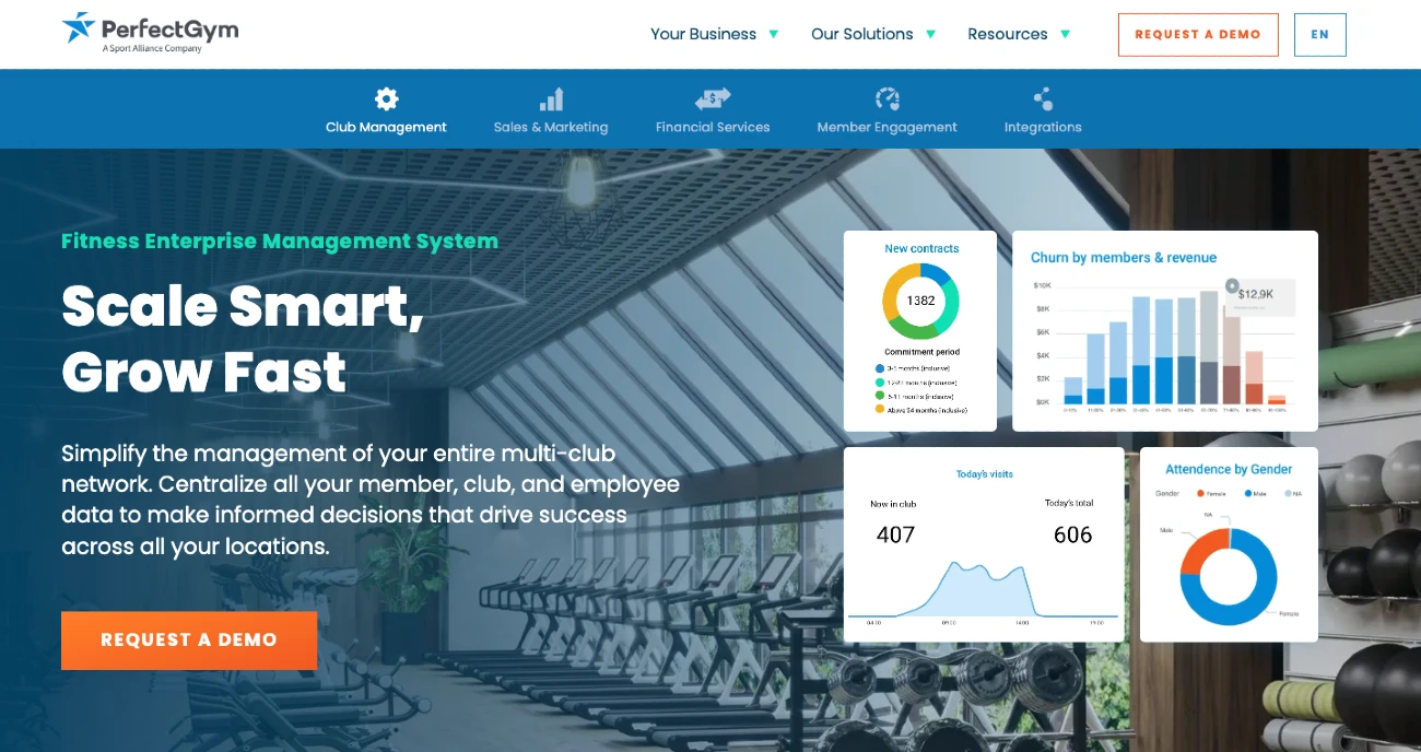 Perfect Gym Homepage